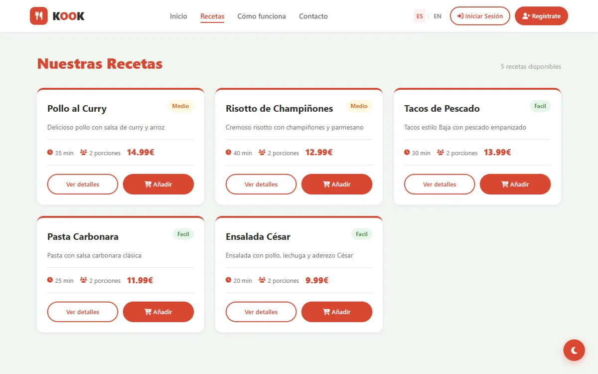KOOK: catálogo de recetas